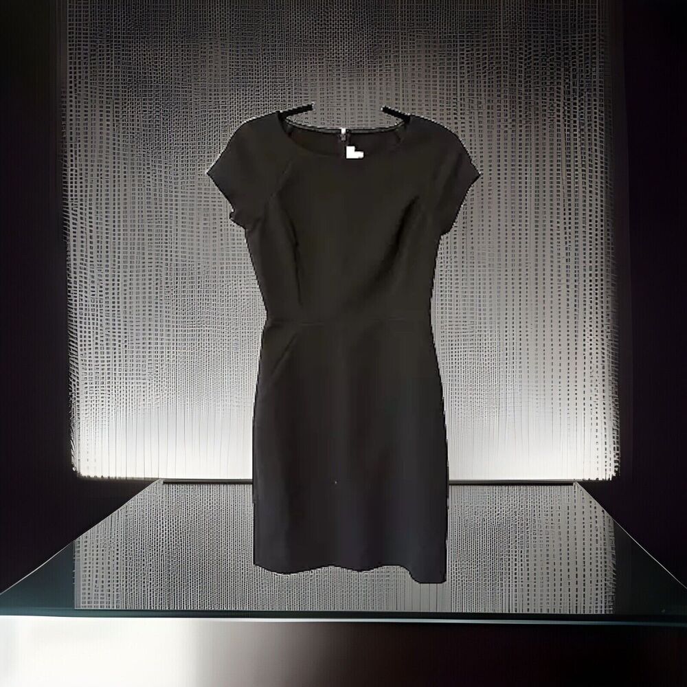 J Crew Women’s Cap Sleeve Boatneck Bodycon Midi‎ Dress Black Size 0 NEW